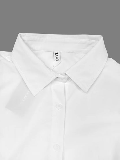 Sara™ - Lös Skjortklänning i Midilängd med Krage för Dam